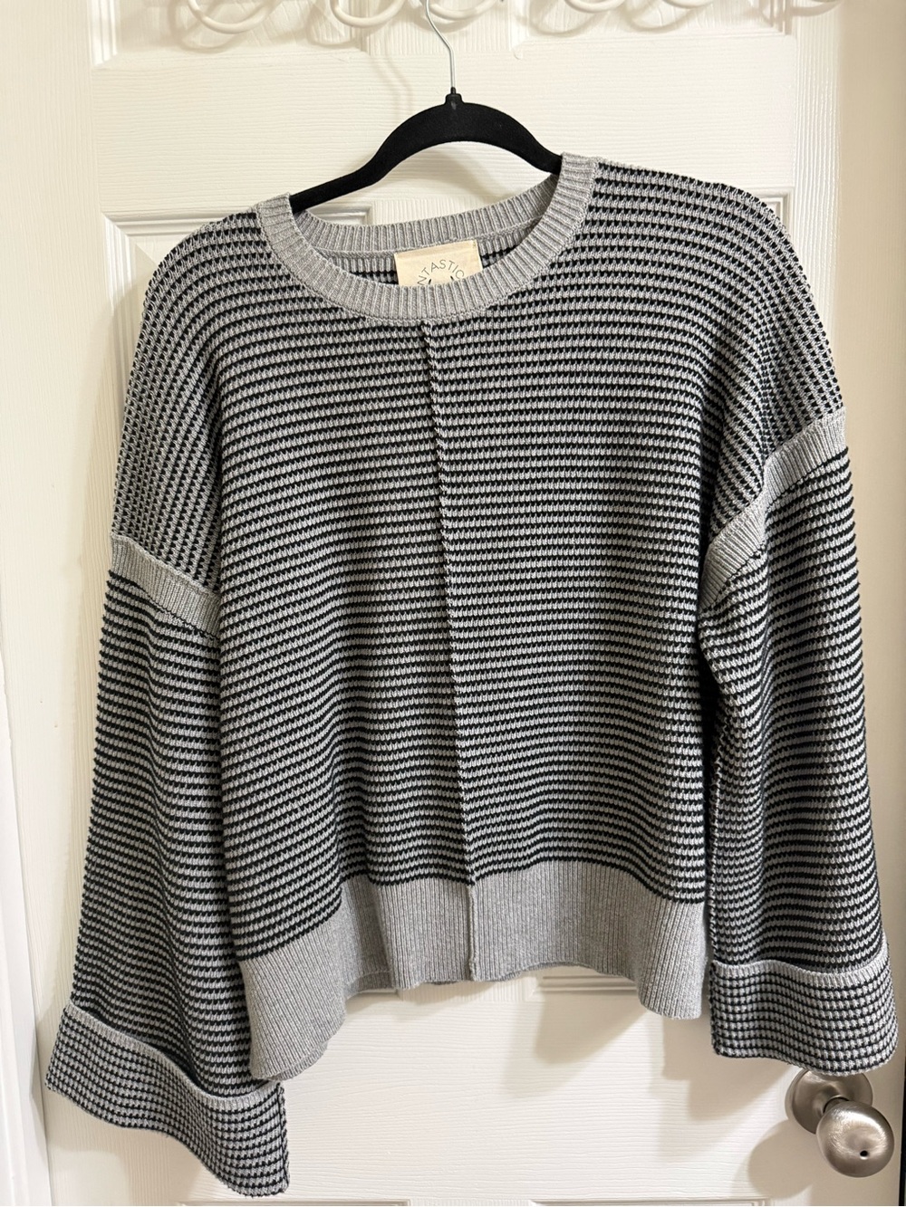 Black and Gray Heavy Knit Women's Sweater
